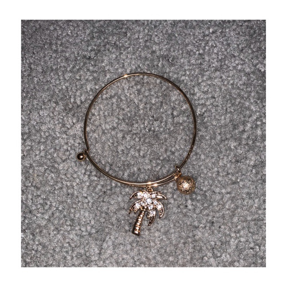 Gold Psalm tree and coconut bracelet